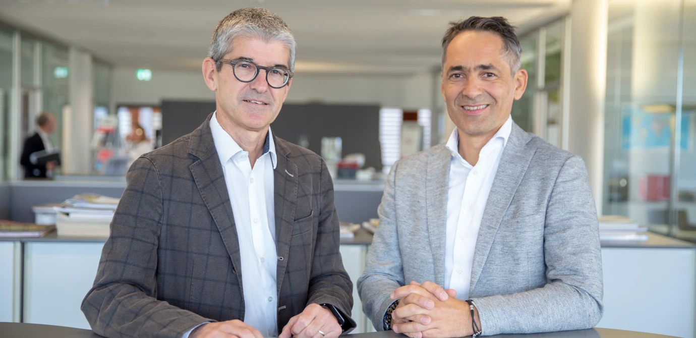 Mag. Ernst Thurnher, CFO Rhomberg Holding und CEO der Geschäftsleitung Rhomberg Bau, und DI Hubert Rhomberg, CEO Rhomberg Holding